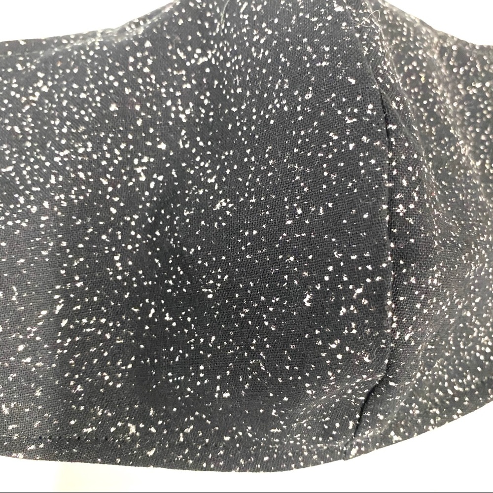 Black with Silver Sparkles Glitter Face Mask - Picture 2 of 5
